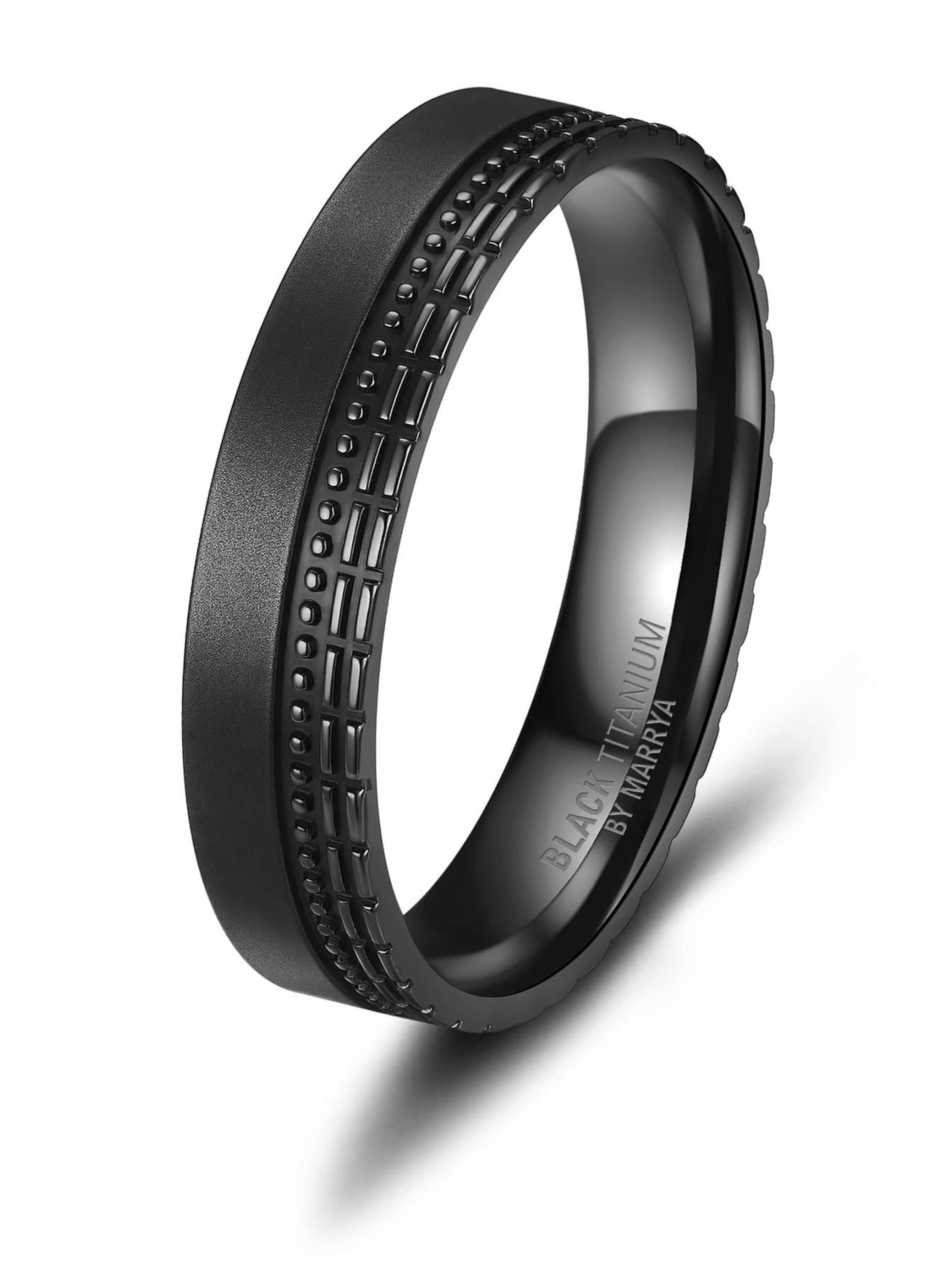 MARRYA Ring 'MARRYA Ehering BT-10 aus Black Titanium' in Grey: front
