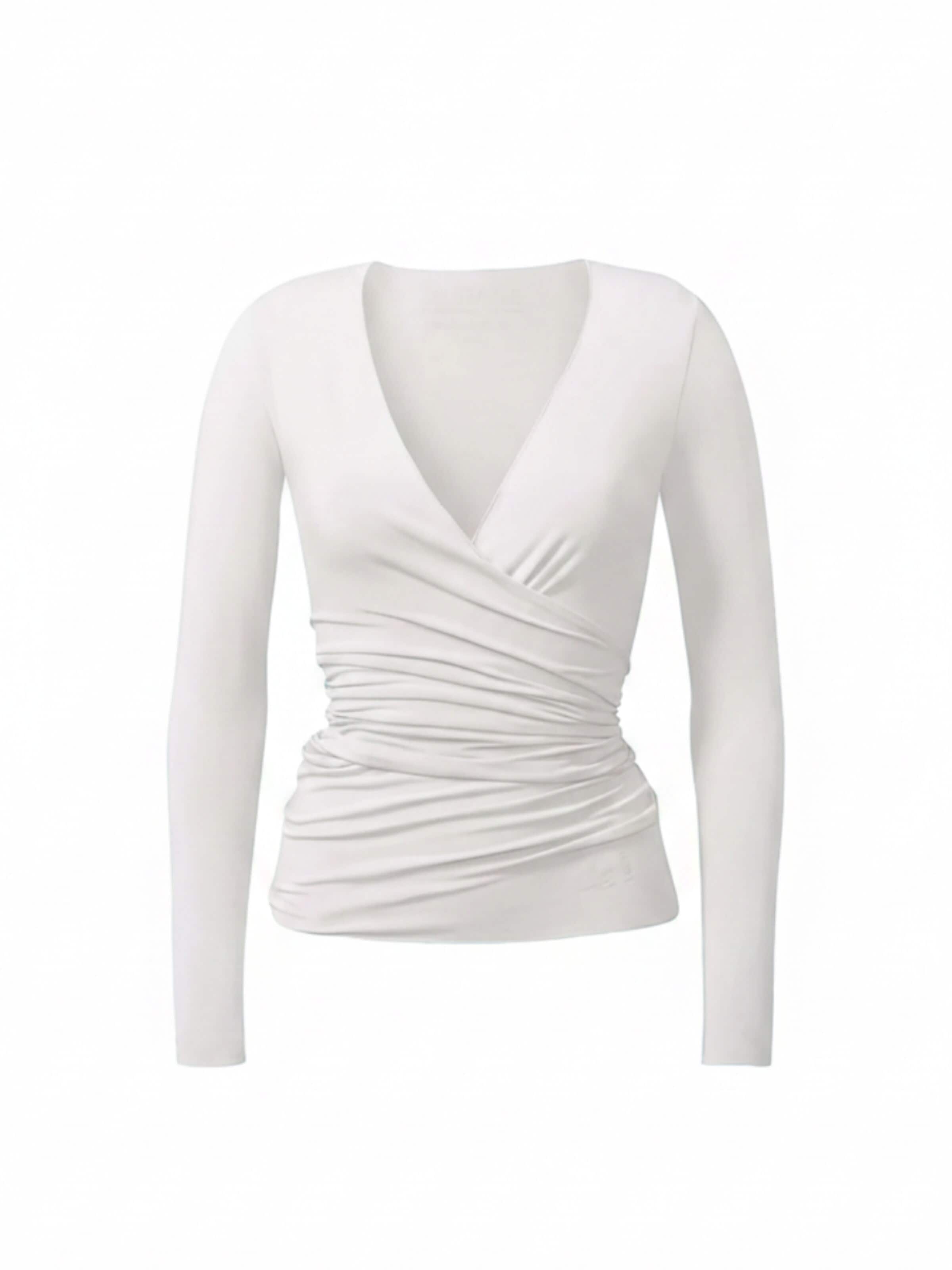 CURARE Yogawear Sports Top 'Wickeltop' in White: front
