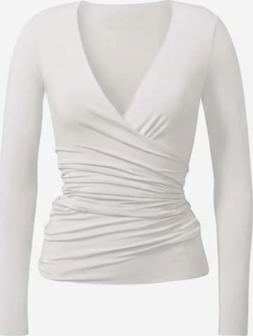 CURARE Yogawear Sporttop 'Wickeltop' in Weiß: Vorderseite