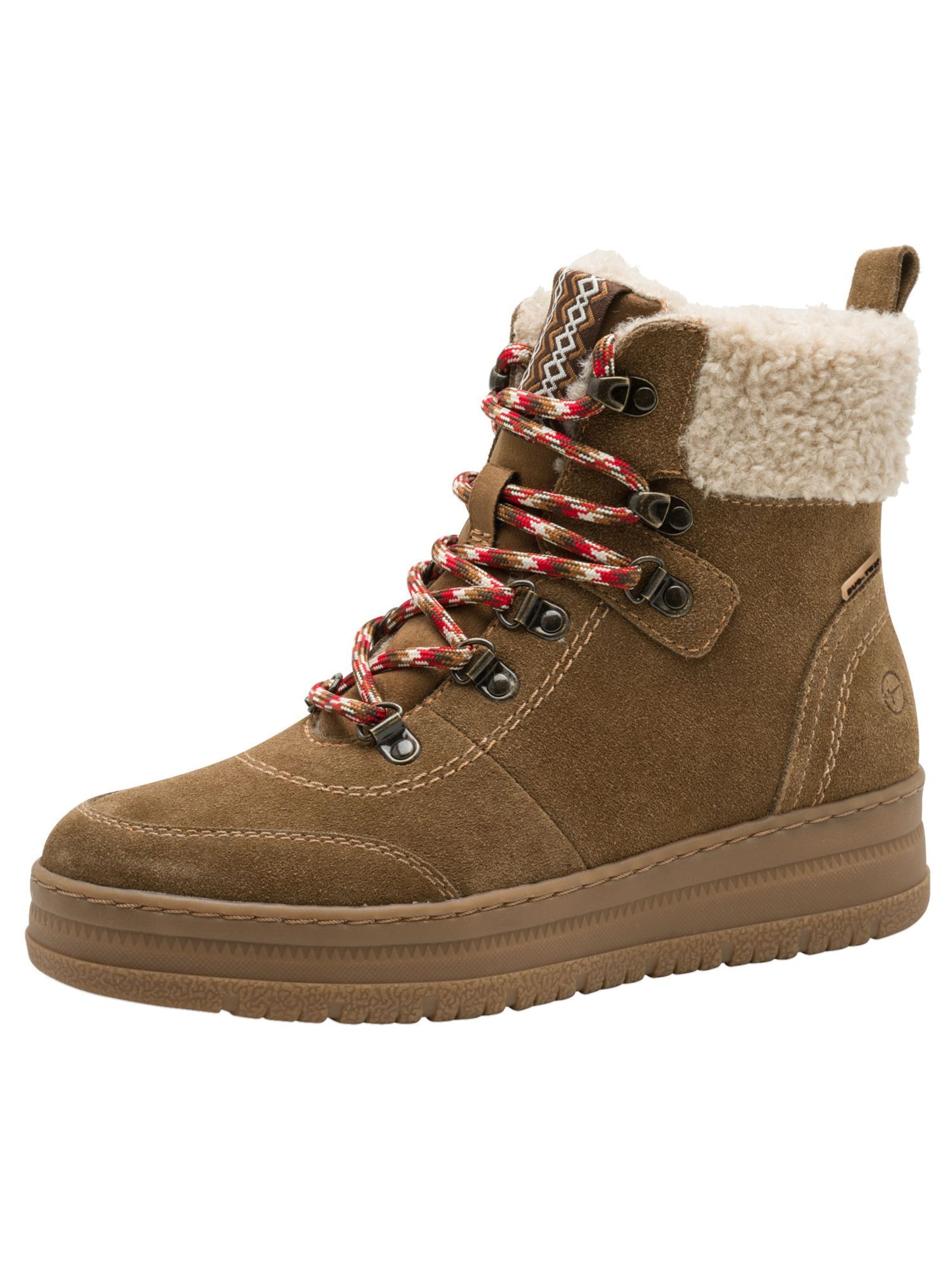 Tamaris Lace-up bootie in Brown: front