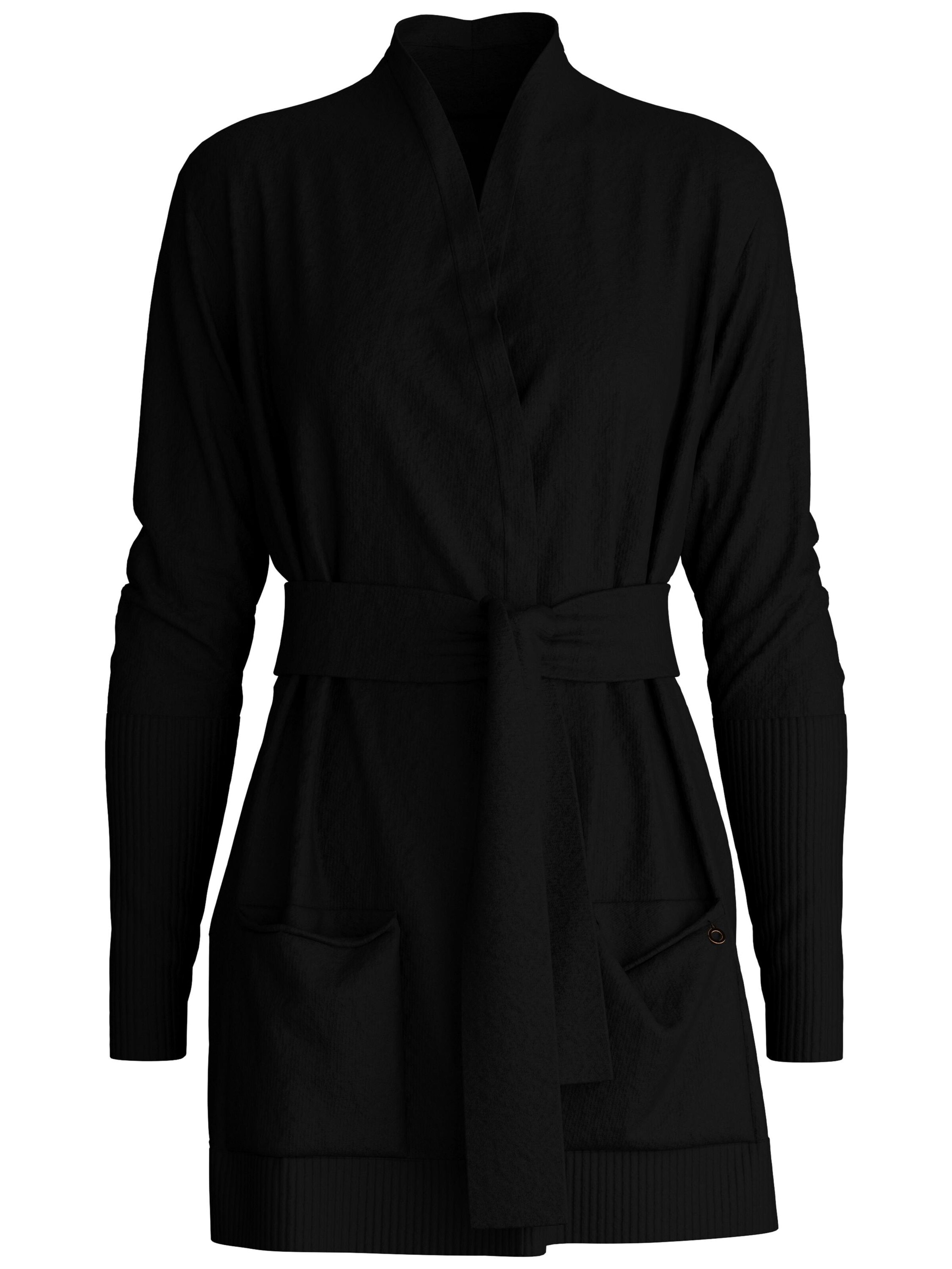CALIDA Strickjacke 'The Cosy Collection'‌‌‌ in Schwarz: Vorderseite