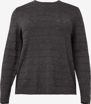 ONLY Carmakoma Пуловер 'KATIA' в сиво: отпред
