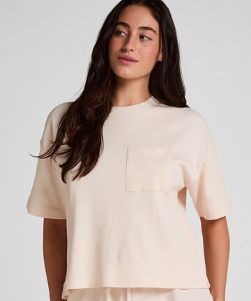 Hunkemöller Slaapshirt 'Waffle' in Roze: voorkant