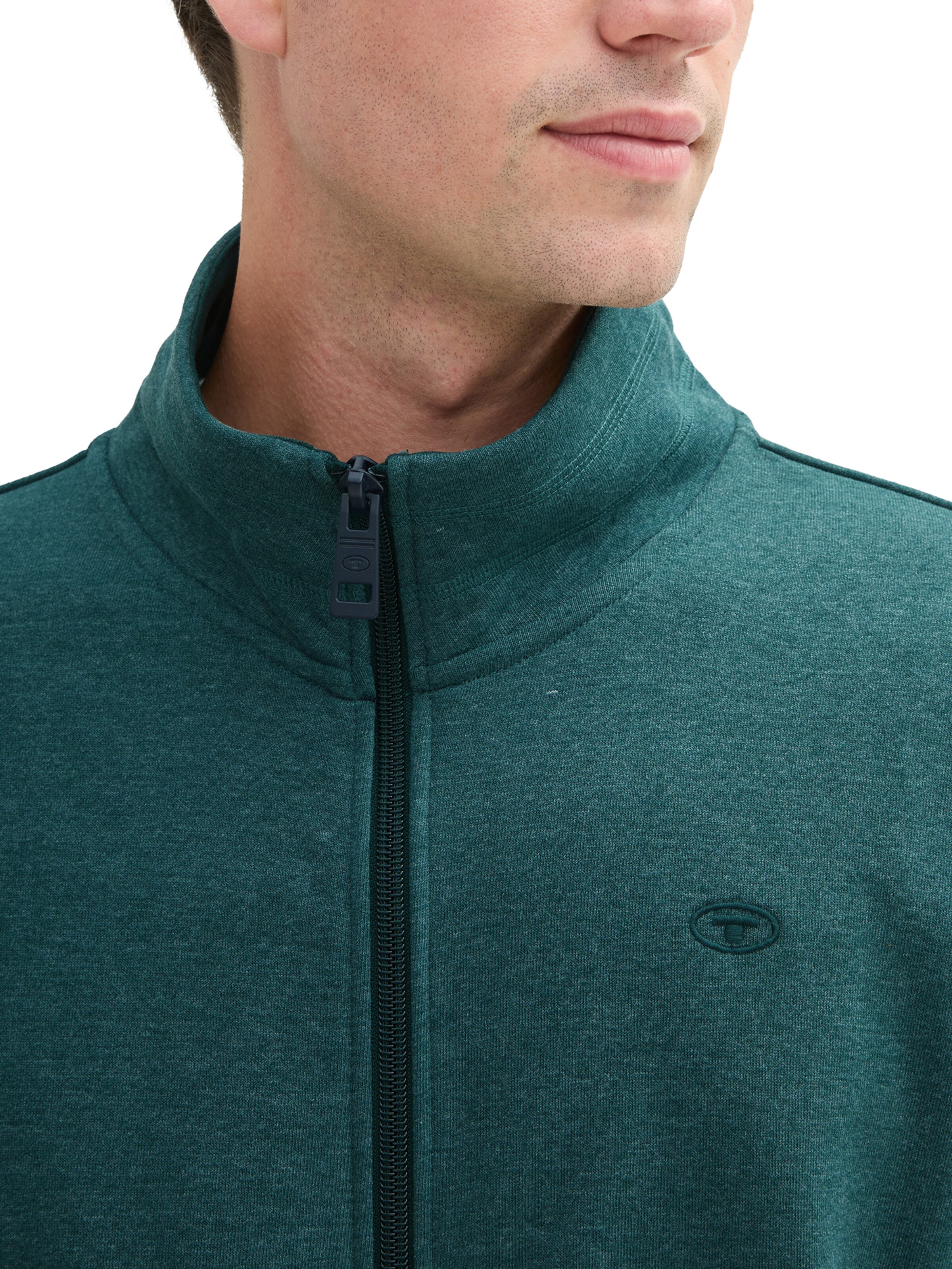 TOM TAILOR Sweat jacket in Green