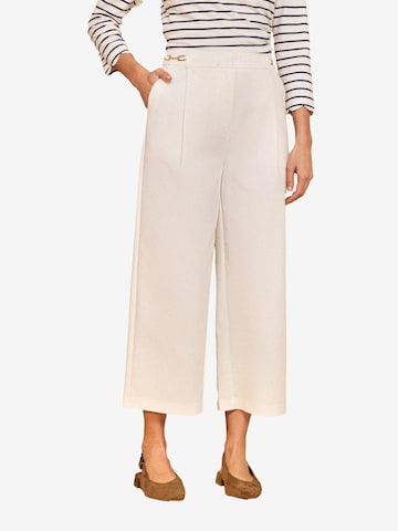 love & roses Laiad sääred Voltidega püksid, värv valge: eest vaates