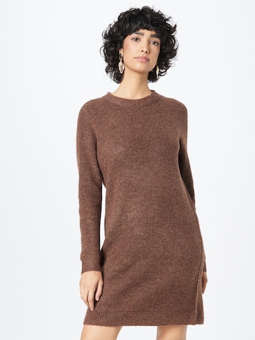 PIECES Knitted dress 'Ellen' in Brown: front