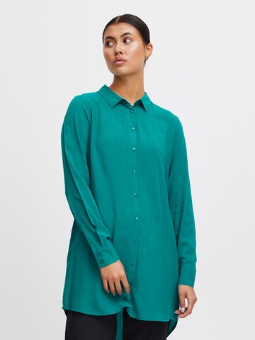 Camicia da donna 'Main' di ICHI in verde: frontale