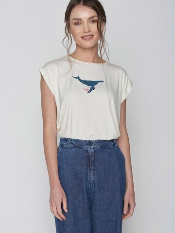 GREENBOMB Shirt 'Animal Whale Dive' in Wit: voorkant