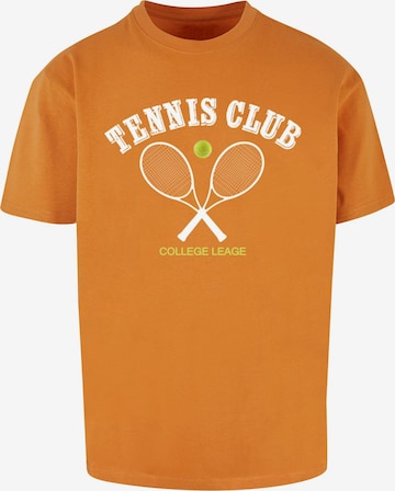 Merchcode T-Shirt 'Tennis Club' in Orange: predná strana