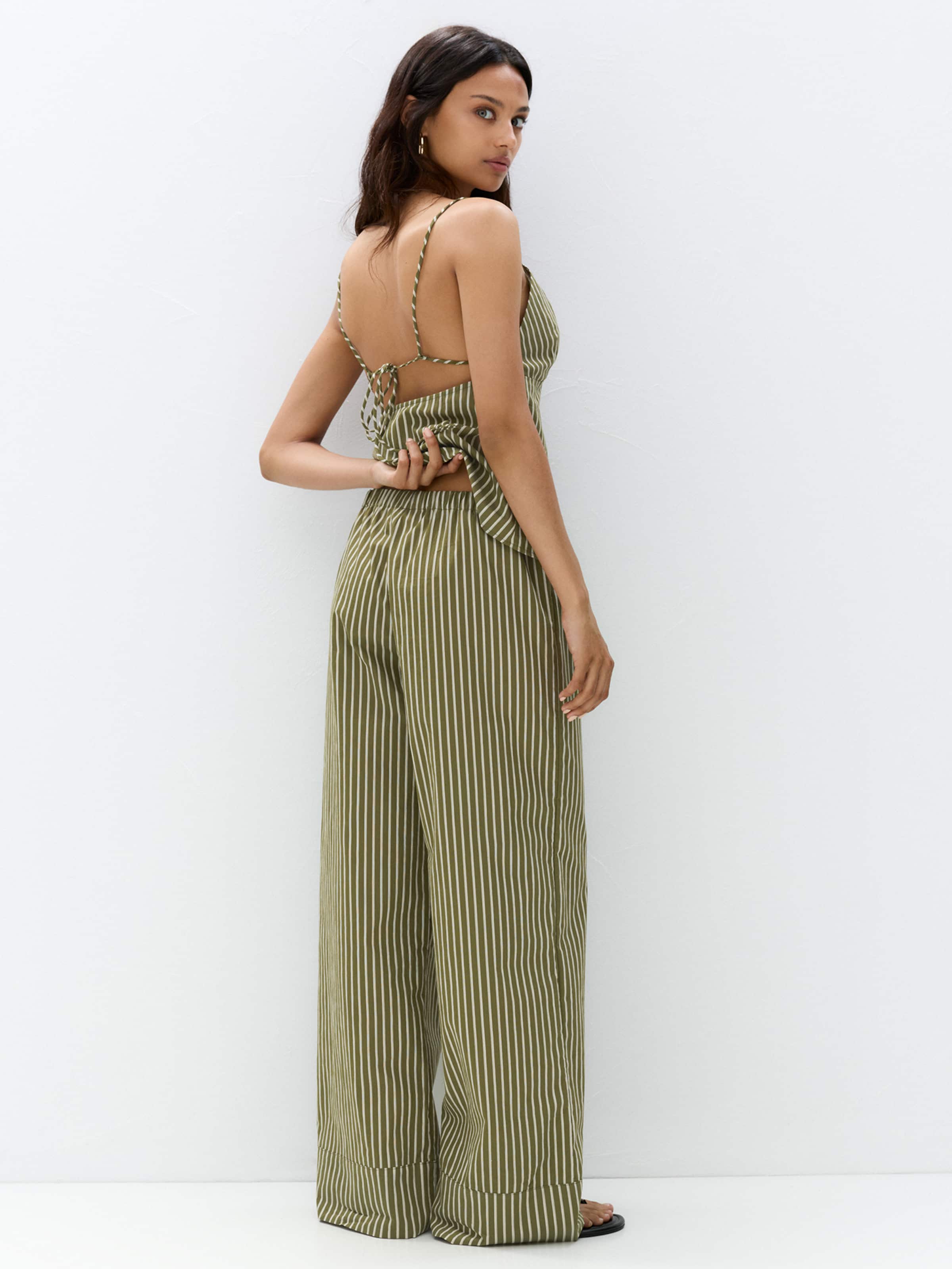 Pull&bear Pantaloni Bohemien Pull&Bear Wide Leg Pantaloni In