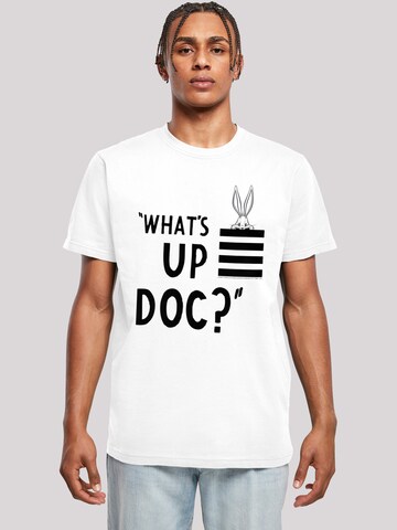 F4NT4STIC Shirt 'Looney Tunes Bugs Bunny ' in Wit: voorkant