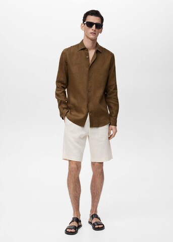 MANGO MAN Regular fit Button Up Shirt 'Parrot' in Green