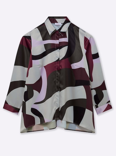 SHEEGO Blus i basalgrå / syrén / bordeaux / svart, Produktvy