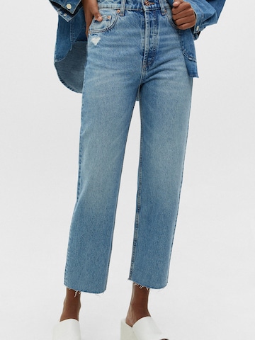 Pull&Bear Regular Jeans in Blue: front