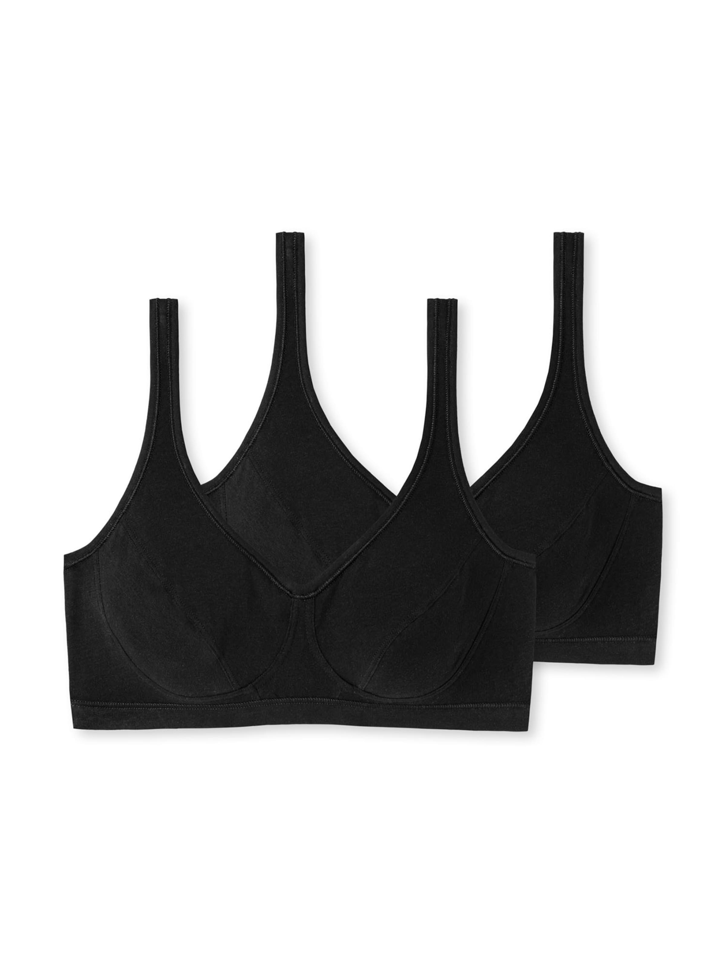 SCHIESSER T-shirt BH in Zwart: voorkant