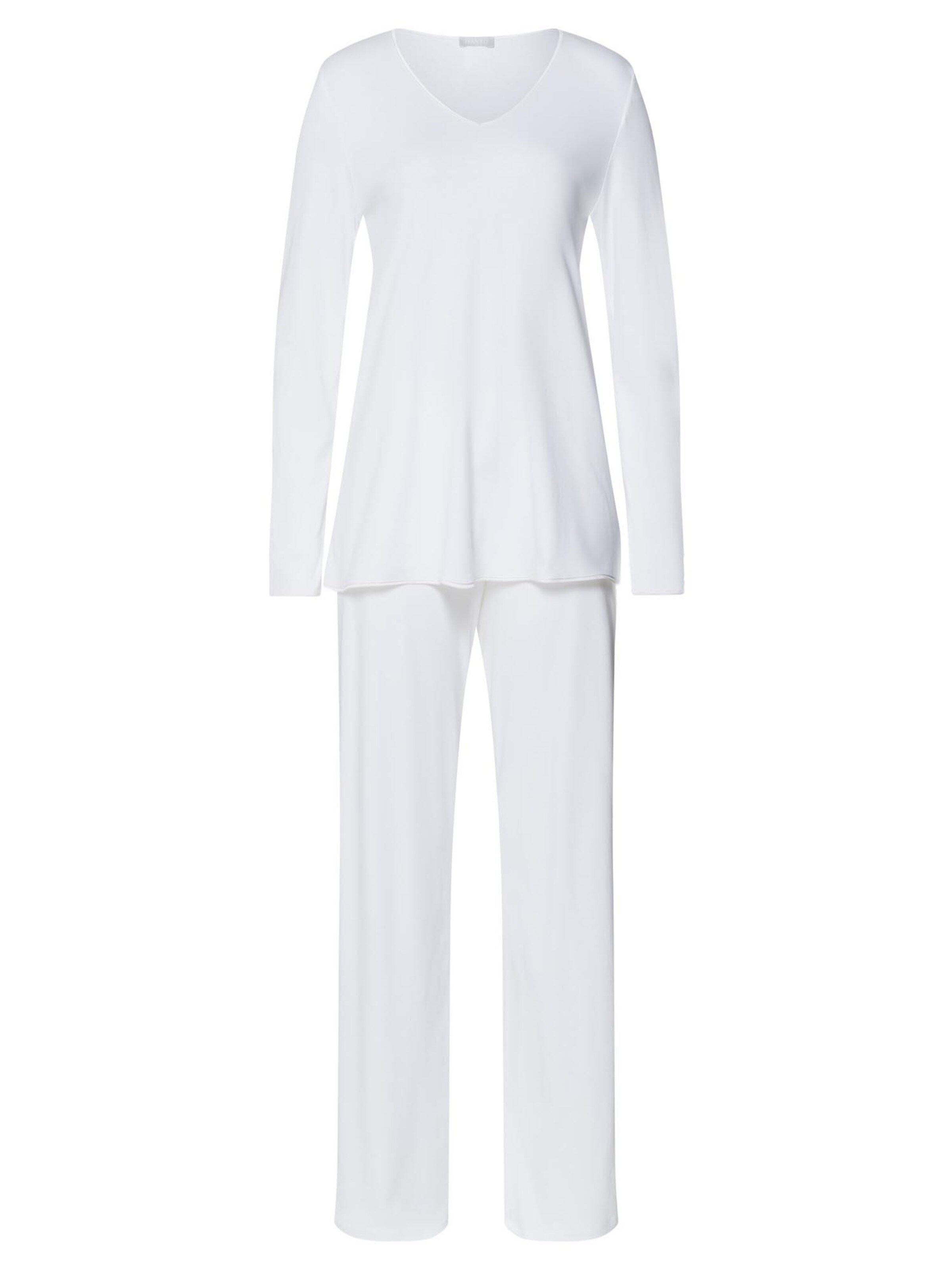 Hanro Pajama 'Cotton Silk' in White: front