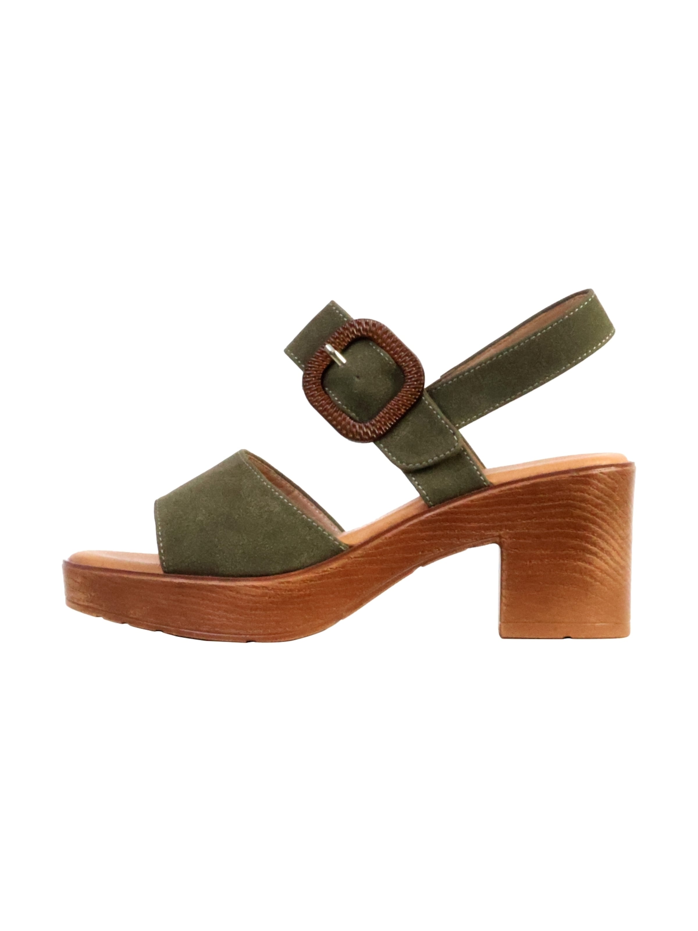 The Divine Factory Sandal 'Sandalen mit Absatz' in Green: front