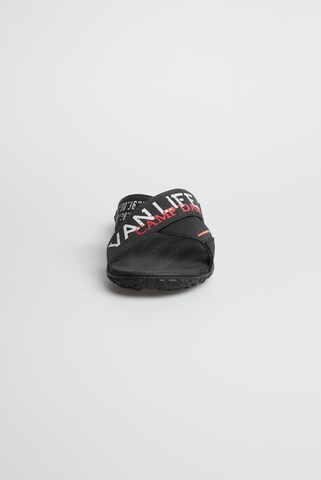 CAMP DAVID Beach Slipper mit Label Prints in Schwarz