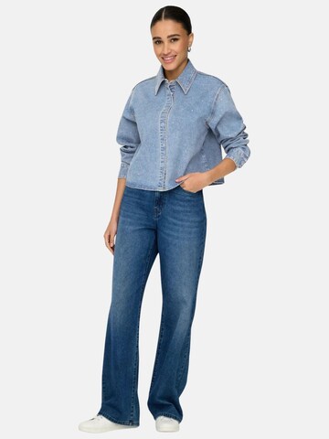 ONLY Shirt 'ONLY ONLMAGGIEMAY L/S RHINEST DNM SHIRT CAMICIA JEANS' in Blauw