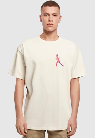 Merchcode T-Shirt 'Tennis Woman Silhouette' in Beige: predná strana