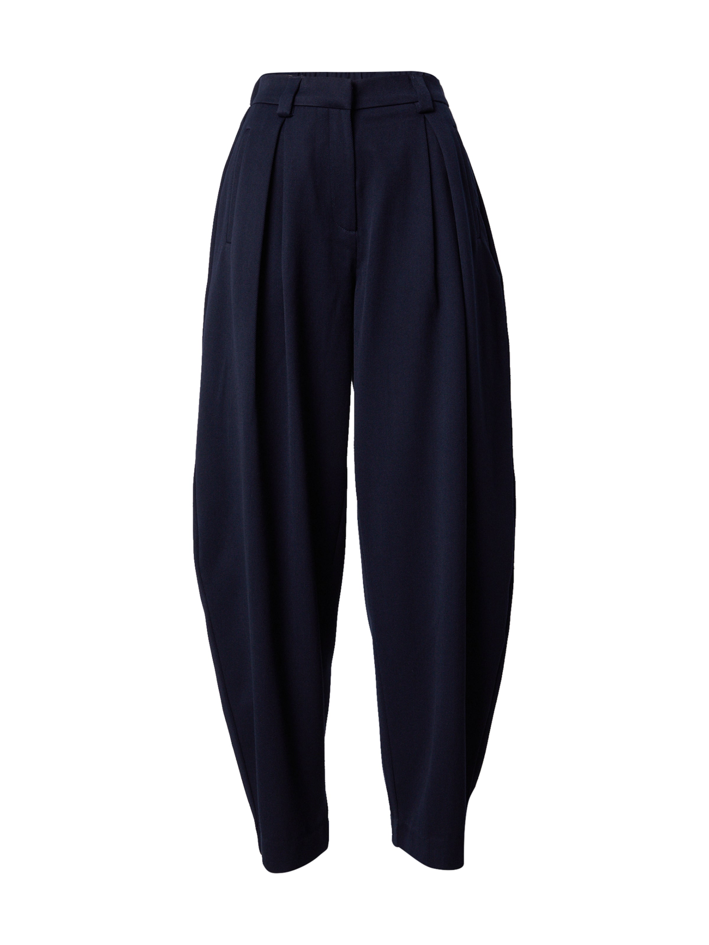 MSCH COPENHAGEN Baggy Bukser med lægfolder i blå: forside