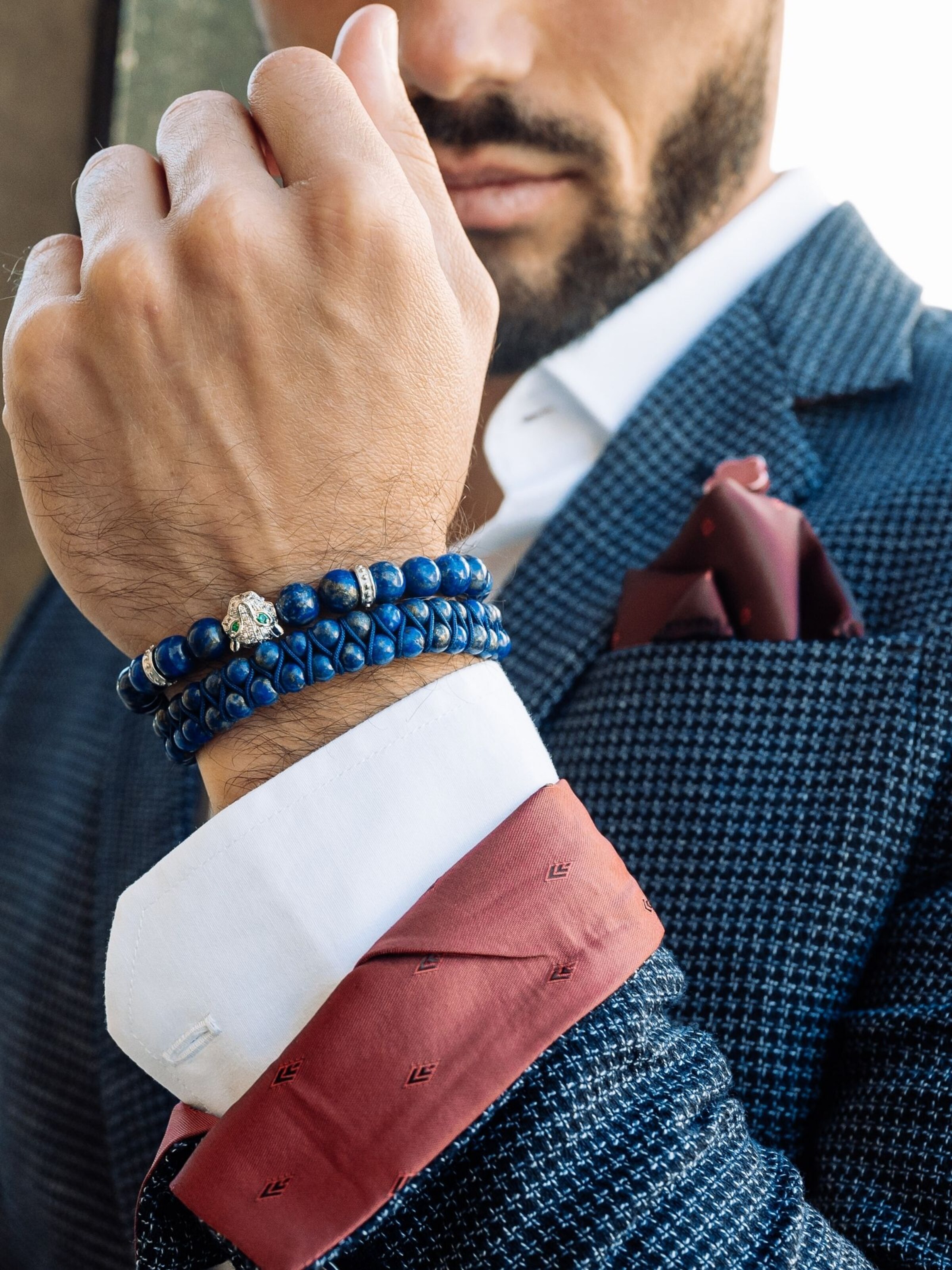 GT Collection Bracelet 'Leopard Head' in Blue