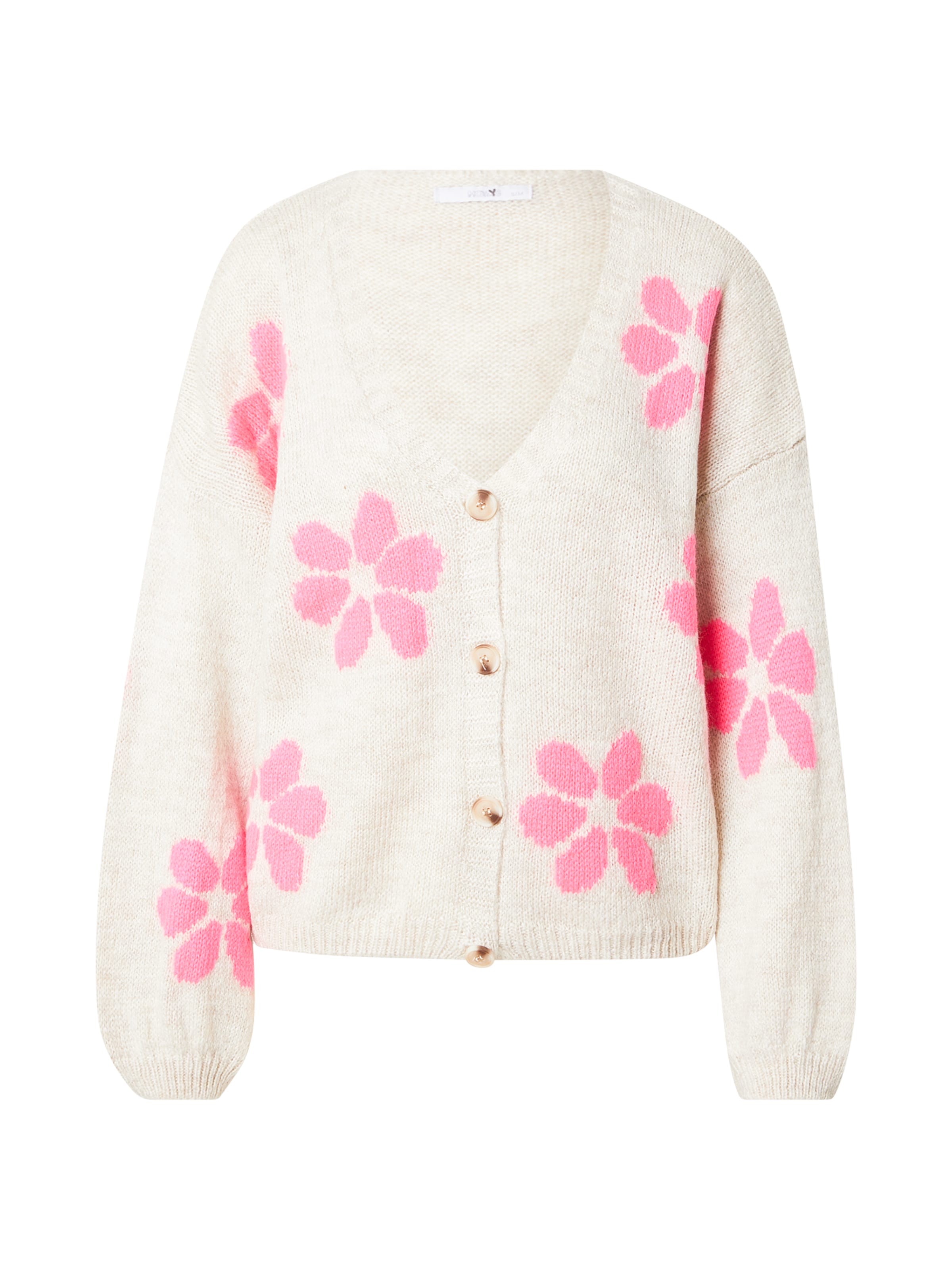 Geacă tricotată 'Fl44ower' Hailys pe bej / roz, Vizualizare produs