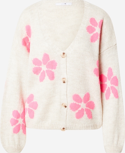 Hailys Neuletakki 'Fl44ower' värissä beige / vaaleanpunainen, Tuotenäkymä