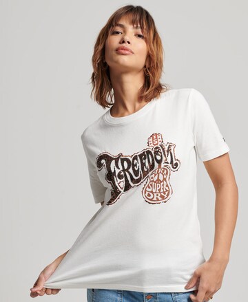 T-shirt Superdry en blanc : devant