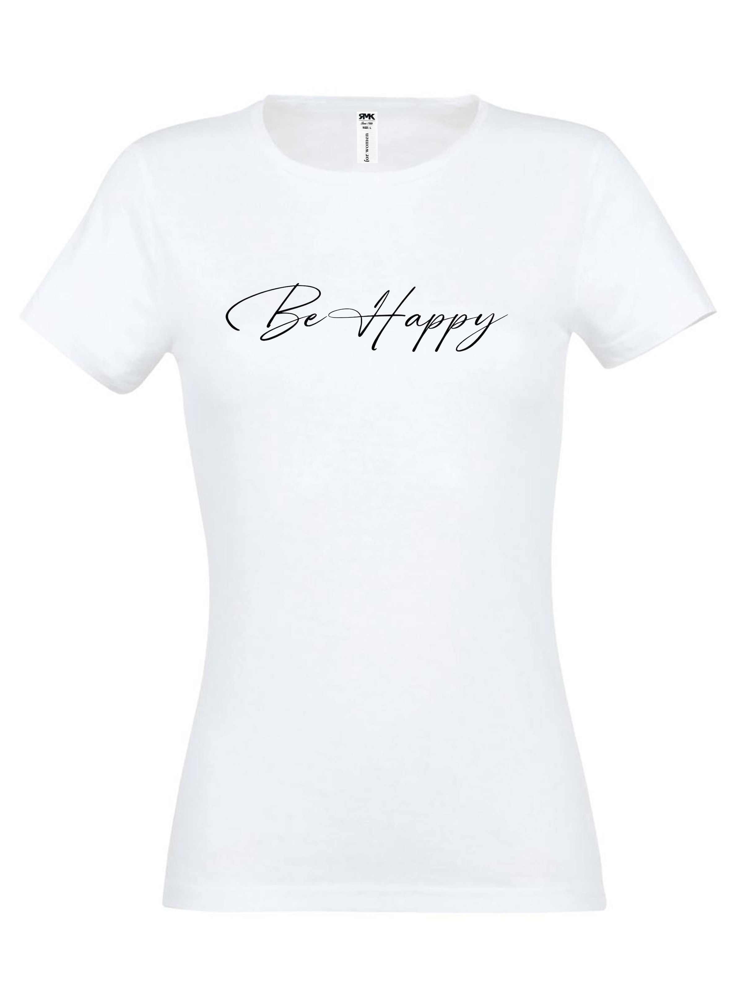 RMK Shirt 'Be Happy' in White: front
