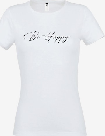 RMK Shirt 'Be Happy' in White: front