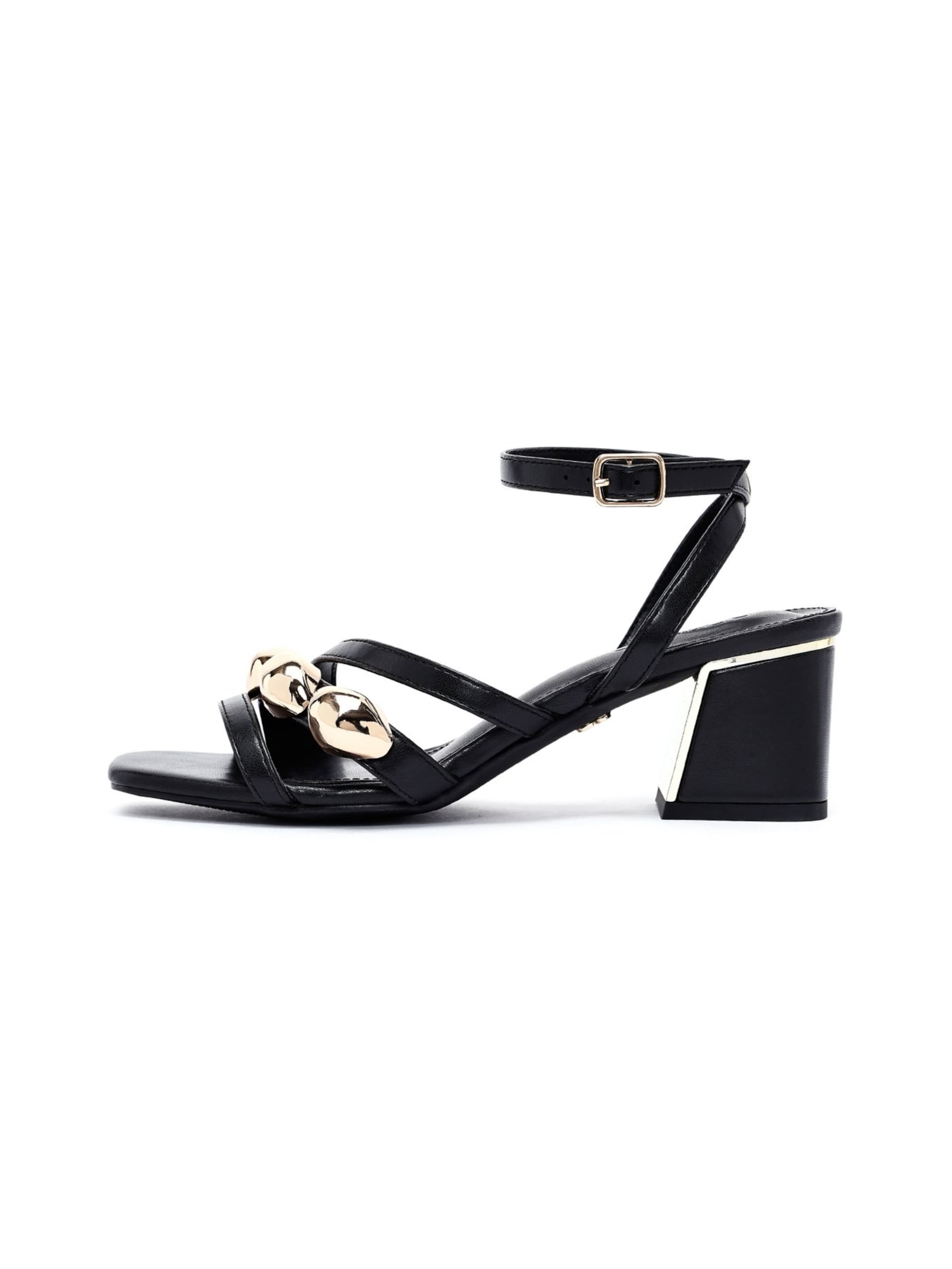 Derimod Sandalen met riem in Zwart: voorkant