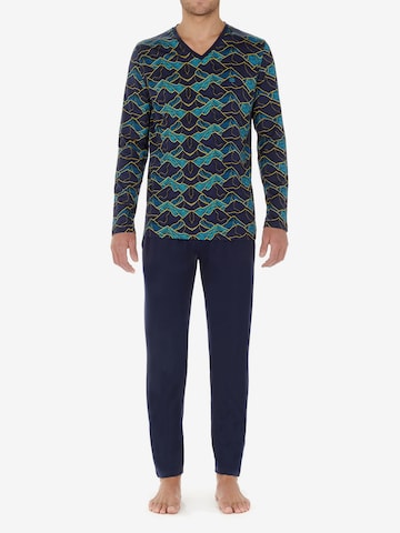 HOM Pyjama lang ' Lino ' in Blauw