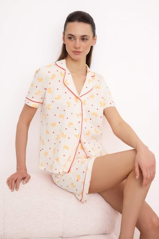 Trendyol - Pijama de pantalón corto en beige