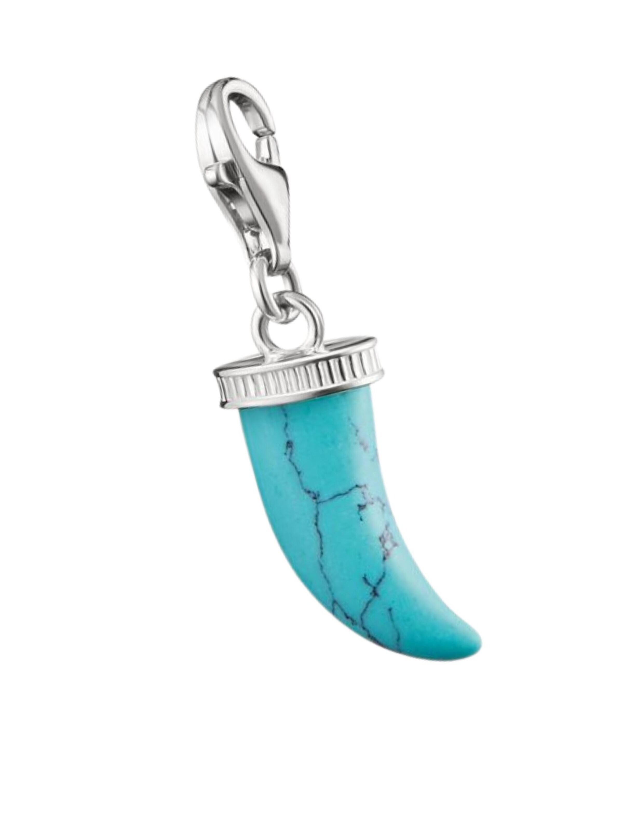 Pendentif 'Silberanhänger Charm Zahn Türkis Original' Thomas Sabo en bleu