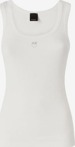 Haut 'PINKO CALCOLATORE CANOTTIERA COSTINA COTONE LOGO METAL canotta' PINKO en blanc : devant
