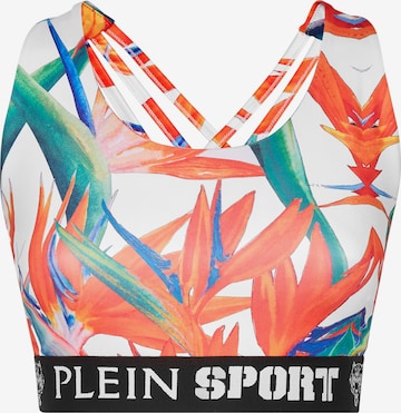 Plein Sport - Bustier Top deportivo en blanco: frente
