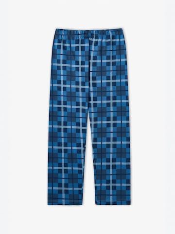Penti Nachtkledij 'PENTI Jungen Book Lovers kariertes Baumwoll-Pyjama-Set mit Knopfleiste und langem Arm' in Blauw