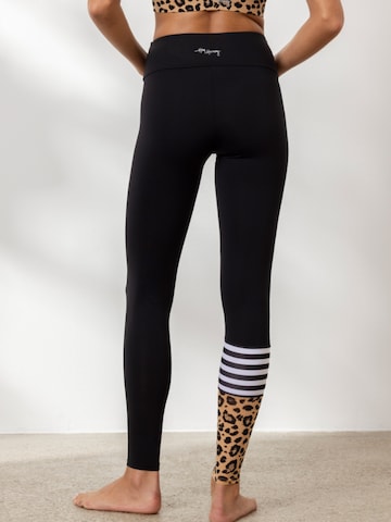 Hey Honey Skinny Workout Pants 'Surf Style' in Brown