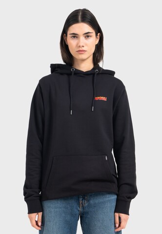 Oldskull Sweatshirt 'Retro Pixel Lady Logo Graphic' in Black