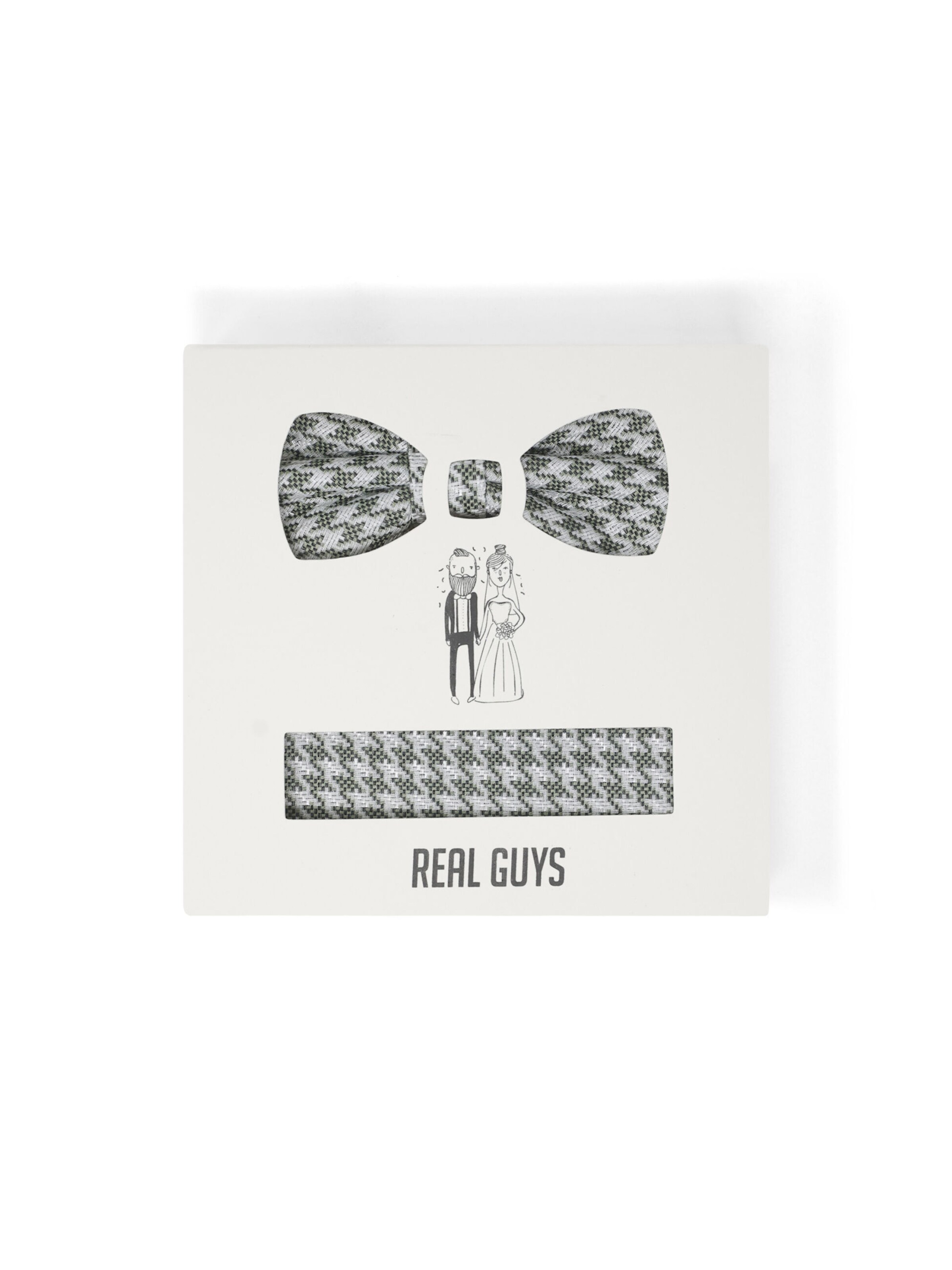 Real Guys Fliege-Set mit passendem Einstecktuch in edler Geschenkbox in Grün