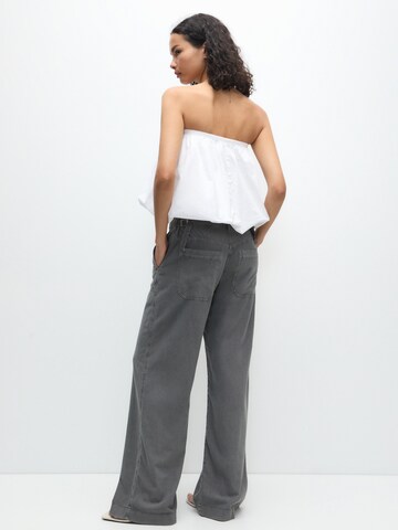Wide Leg Pantalon Pull&Bear en gris