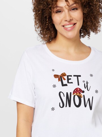 Maglietta 'SNOW' di ONLY Carmakoma in bianco