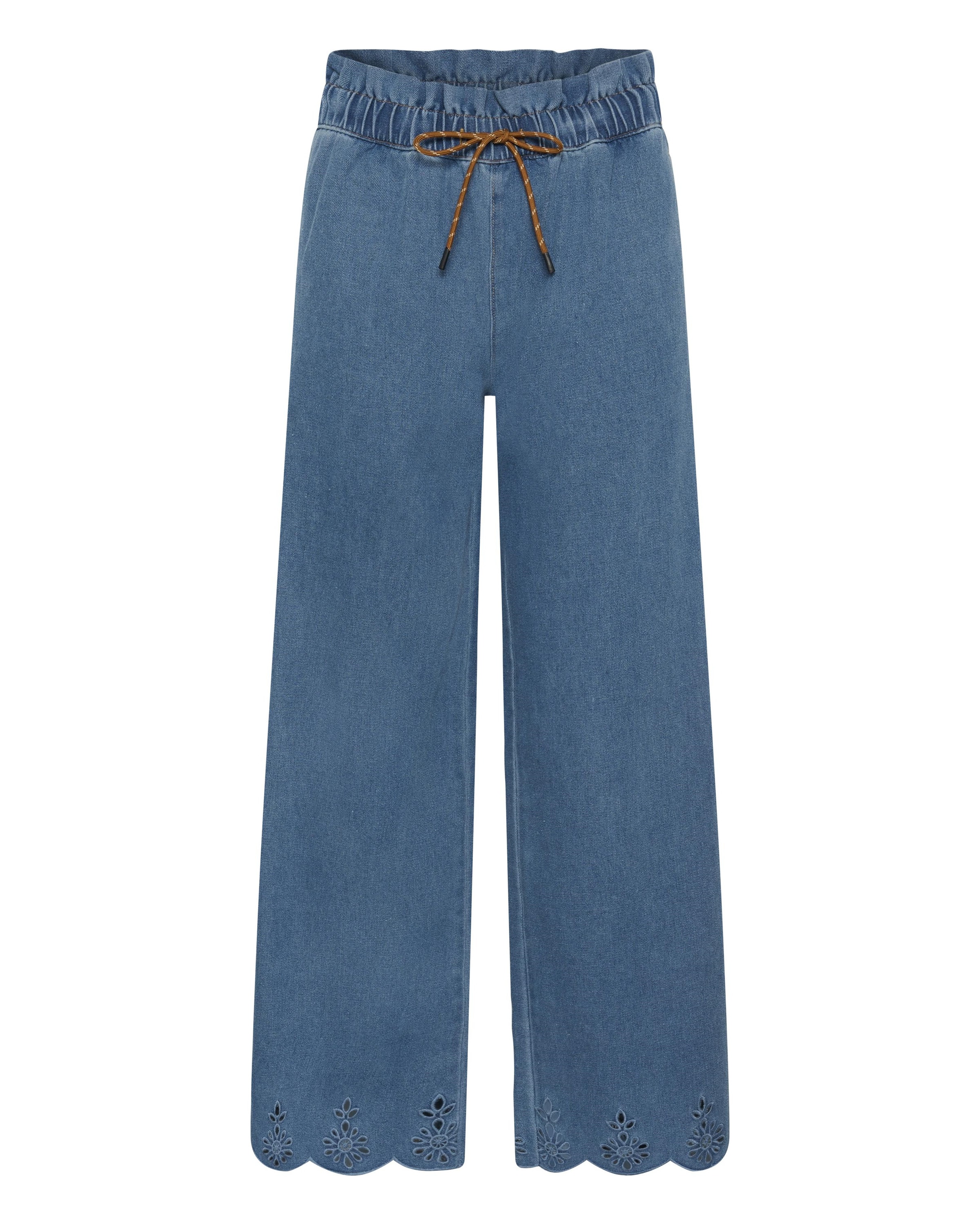 SAINT TROPEZ Regular Broek in Blauw: voorkant