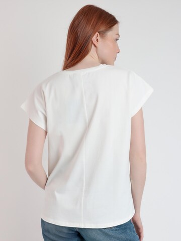 admas - Top 'ADMAS Camiseta Manga Corta Flor Aplicada para Mujer' en beige