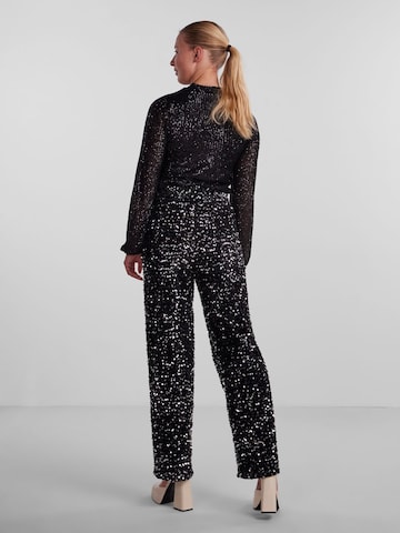 PIECES Wide leg Broek 'Kam' in Zwart