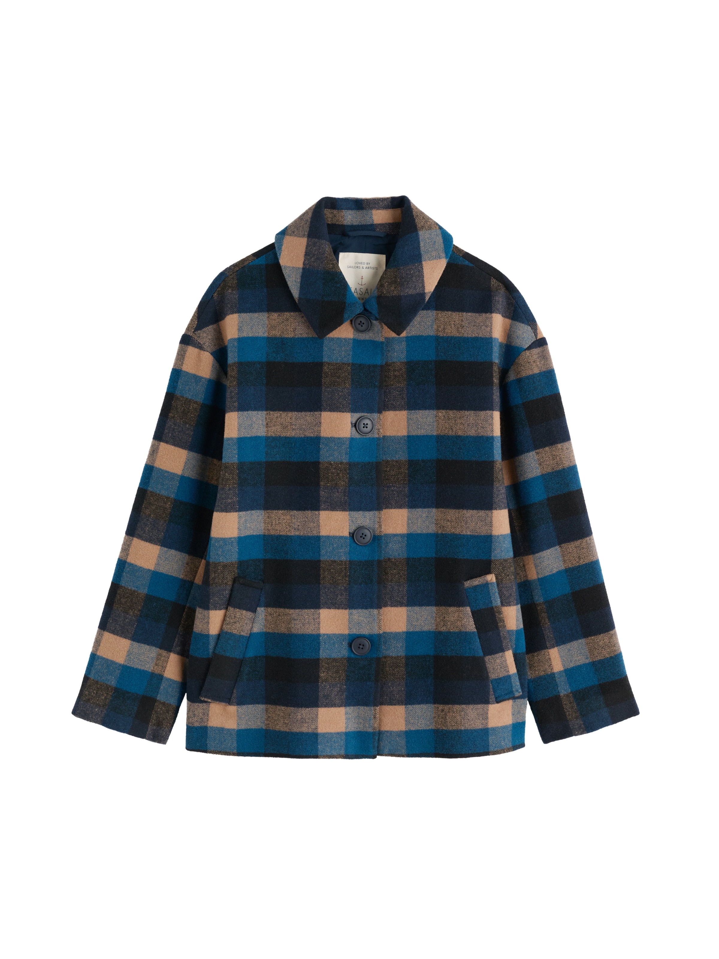 Seasalt Cornwall Přechodný kabát – modrá: přední strana