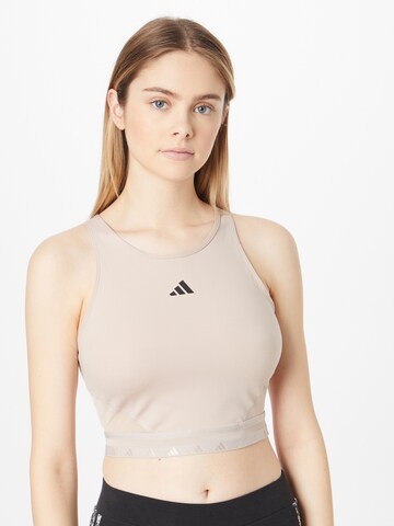 ADIDAS PERFORMANCE Sport top 'Aeroready Hyperglam' - bézs: elől