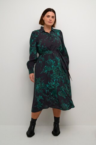 KAFFE CURVE Blusenkleid 'Mina' in Schwarz