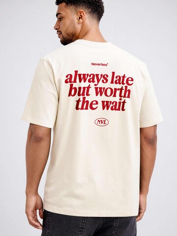 Neverless Shirt 'always late' in Beige